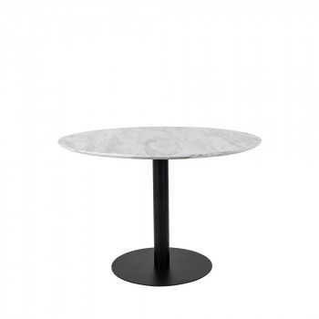 Bolzano - Table à manger ronde effet marbre ø110cm