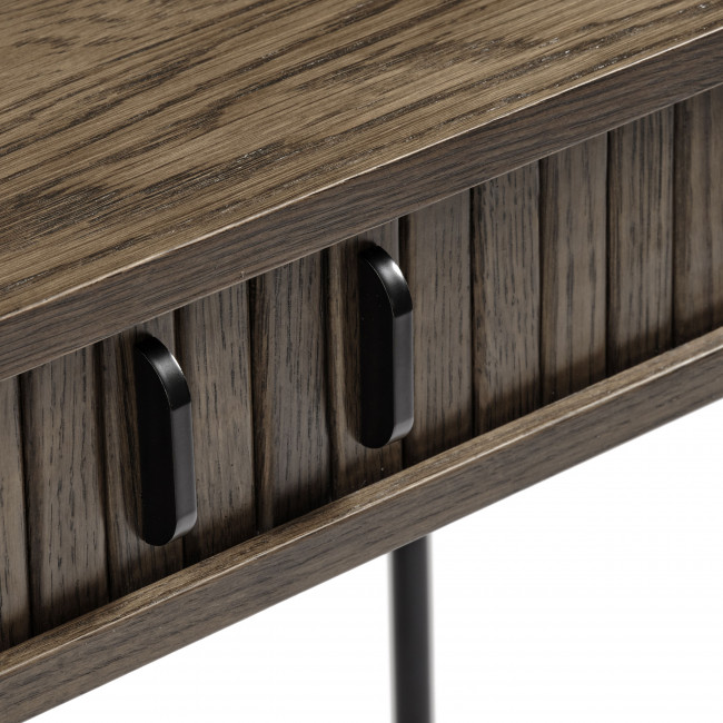 Alicia - Bureau 2 portes aux angles arrondis en bois et méral L120cm