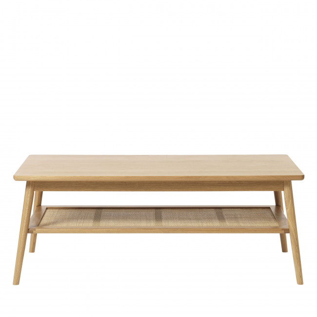 Kiyo - Table basse en bois et rotin