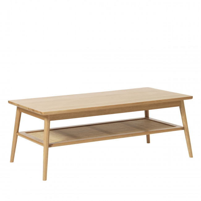 Kiyo - Table basse en bois et rotin