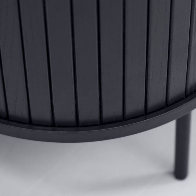 Alicia - Table basse 2 portes aux angles arrondis en bois et méral