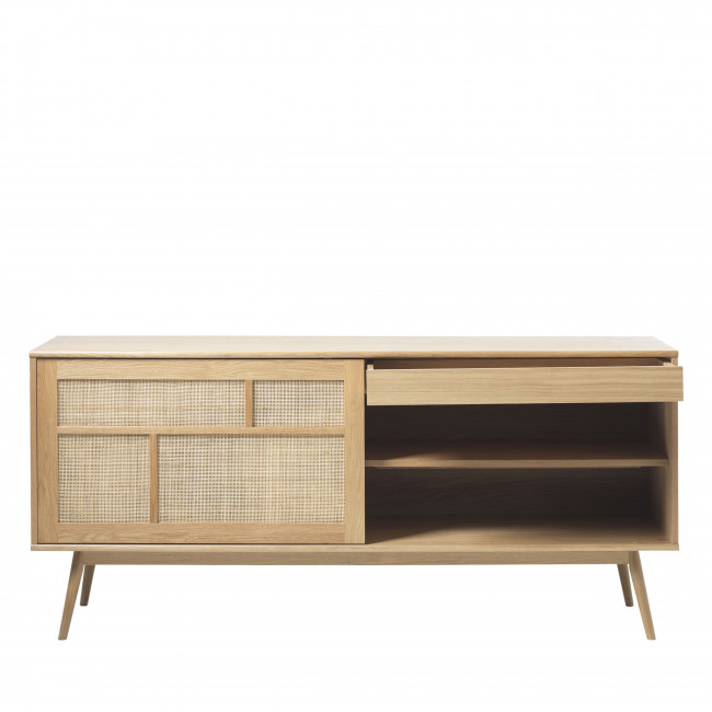Kiyo - Buffet 2 portes en bois et rotin L180cm
