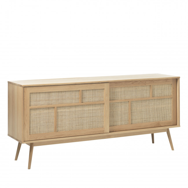 Kiyo - Buffet 2 portes en bois et rotin L180cm