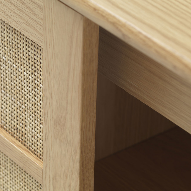 Kiyo - Buffet 2 portes en bois et rotin L180cm