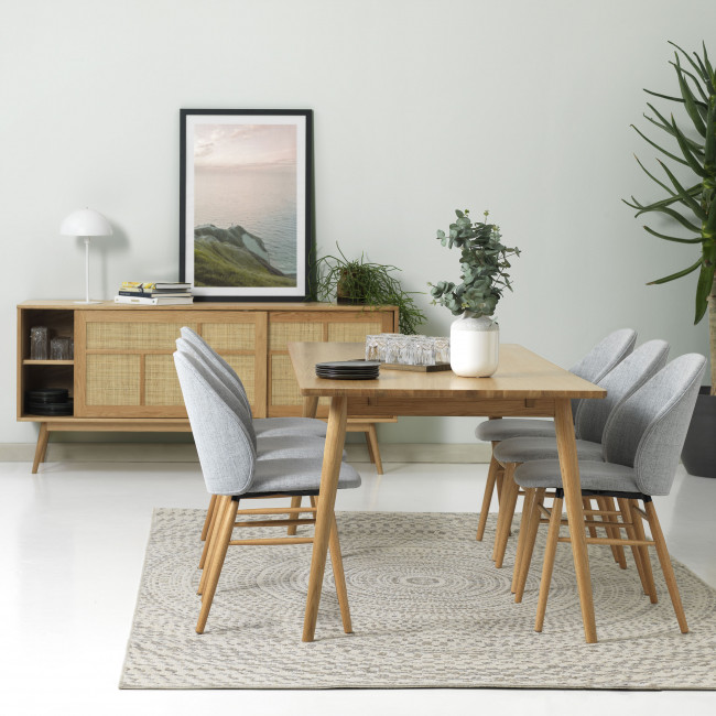 Kiyo - Buffet 2 portes en bois et rotin L180cm