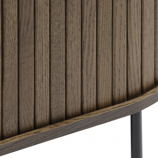 Alicia - Meuble tv 2 portes aux angles arrondis en bois et métal L120cm