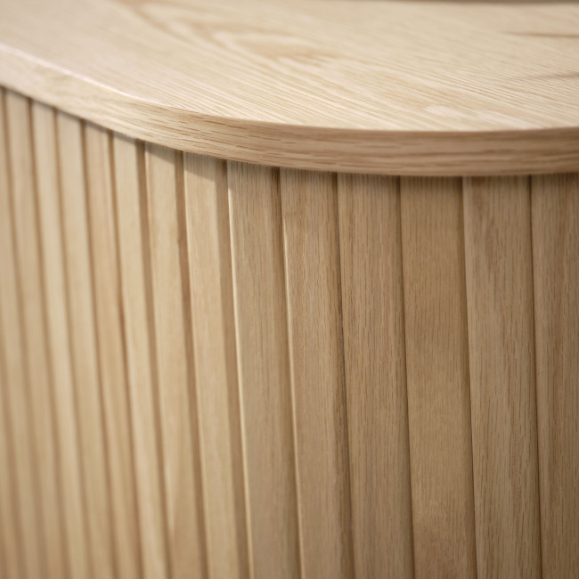 Alicia - Buffet haut aux angles arrondis en bois et métal H118cm