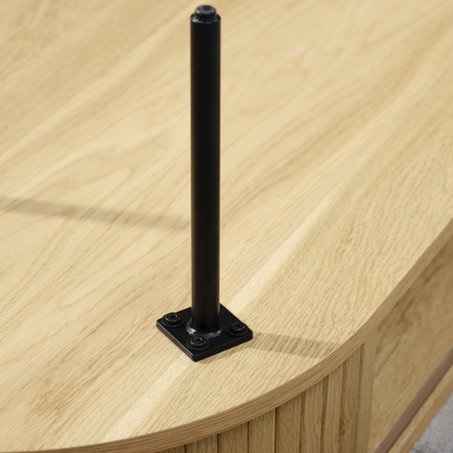 Alicia - Buffet haut aux angles arrondis en bois et métal H118cm