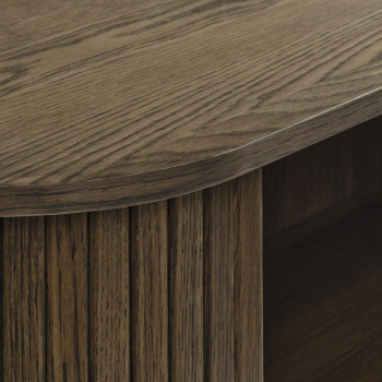 Alicia - Buffet haut aux angles arrondis en bois et métal H118cm