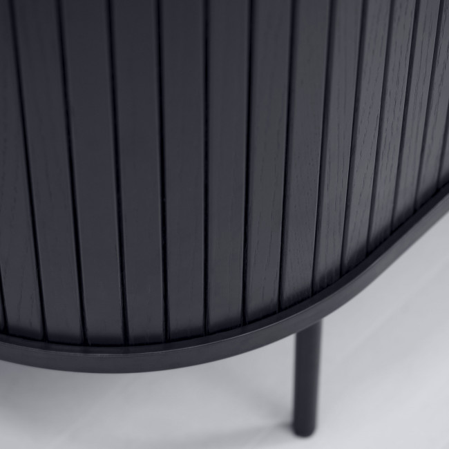 Alicia - Buffet haut aux angles arrondis en bois et métal H118cm