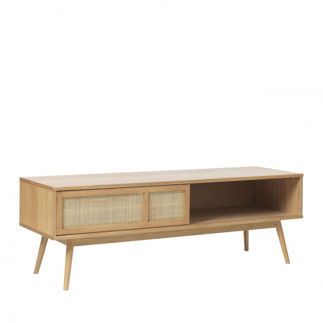 Kiyo - Meuble tv 2 portes en bois et rotin L150cm