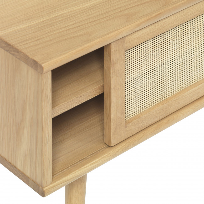 Kiyo - Meuble tv 2 portes en bois et rotin L150cm