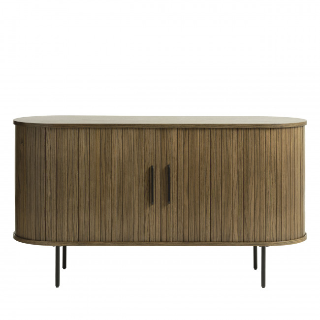 Alicia - Buffet 2 portes aux angles arrondis en bois et méral L140cm