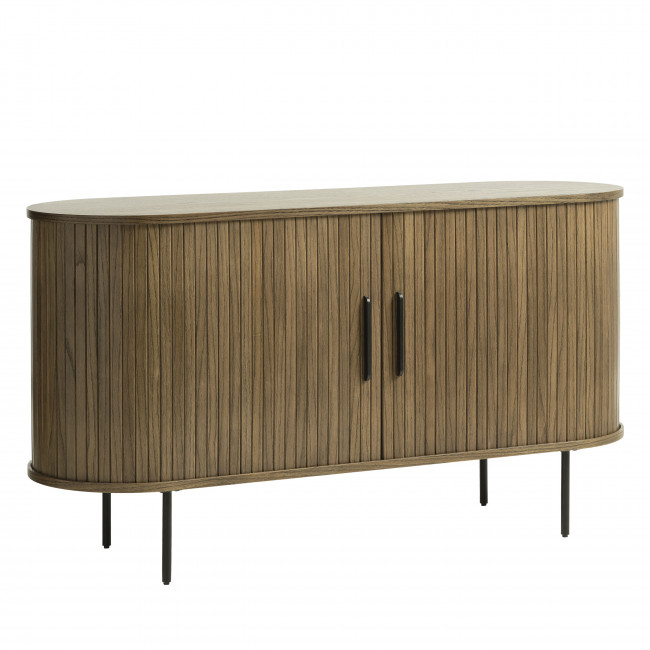 Alicia - Buffet 2 portes aux angles arrondis en bois et méral L140cm