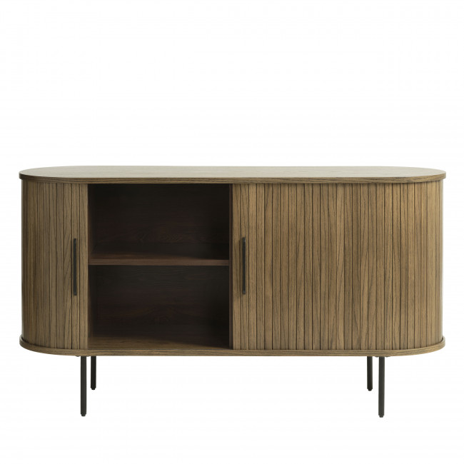 Alicia - Buffet 2 portes aux angles arrondis en bois et méral L140cm