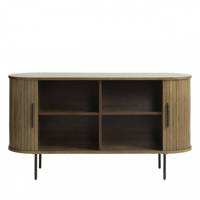 Alicia - Buffet 2 portes aux angles arrondis en bois et méral L140cm