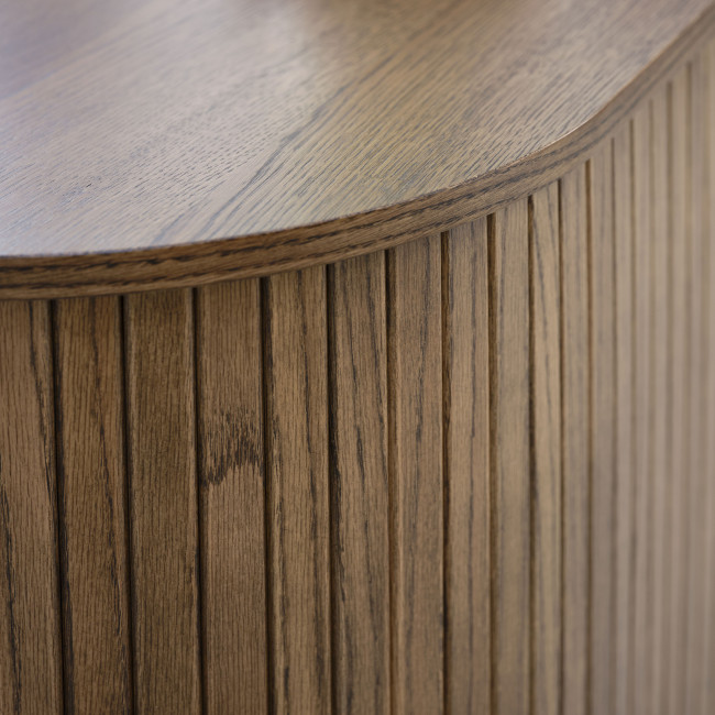 Alicia - Buffet 2 portes aux angles arrondis en bois et méral L140cm