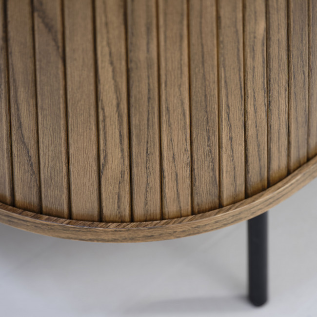 Alicia - Buffet 2 portes aux angles arrondis en bois et méral L140cm