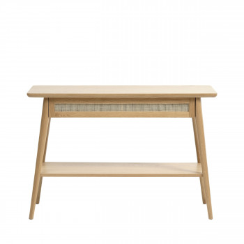 Kiyo - Console 1 tiroir en bois et rotin L110cm