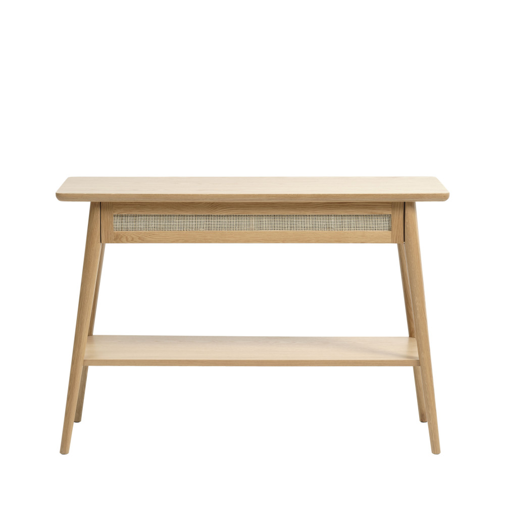 Kiyo - Console 1 tiroir en bois et rotin L110cm - Couleur - Bois clair