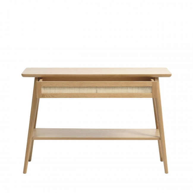 Kiyo - Console 1 tiroir en bois et rotin L110cm