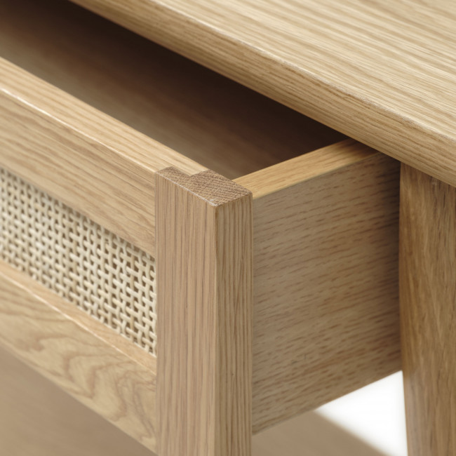 Kiyo - Console 1 tiroir en bois et rotin L110cm