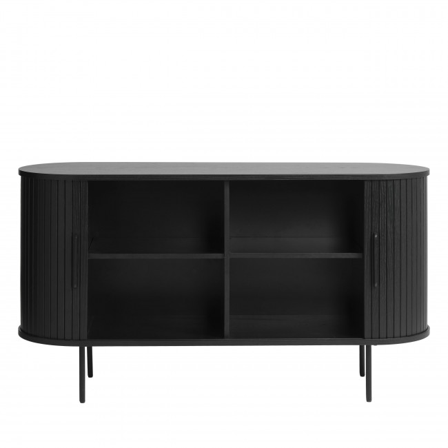 Alicia - Buffet 2 portes aux angles arrondis en bois et méral L140cm