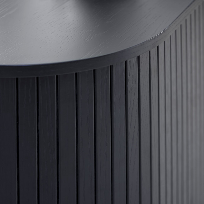 Alicia - Buffet 2 portes aux angles arrondis en bois et méral L140cm