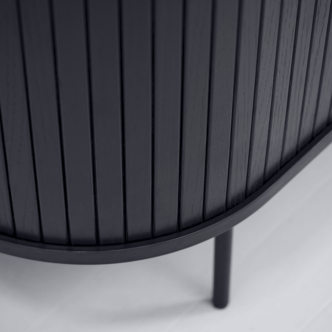 Alicia - Buffet 2 portes aux angles arrondis en bois et méral L140cm