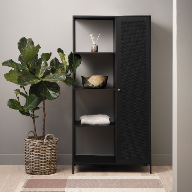 Abel - Armoire 1 porte, 4 niches en métal H180cm