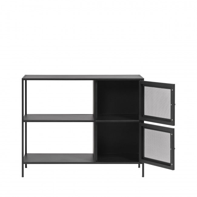 Abel - Buffet 2 portes, 2 niches en métal L100cm