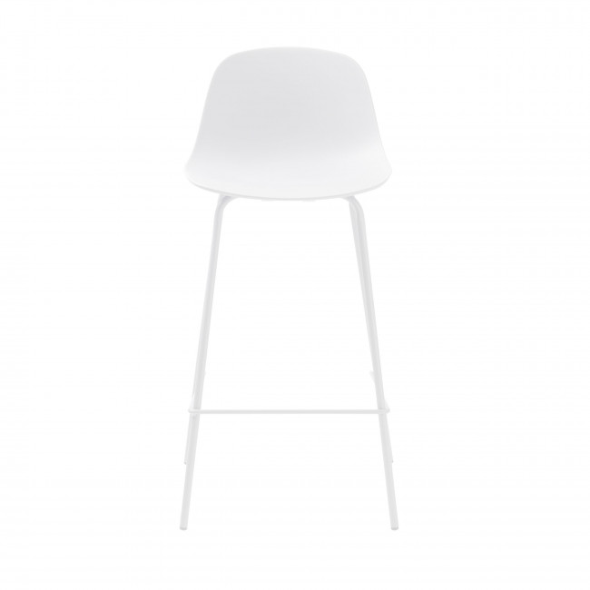 Hel - Lot de 2 chaises de bar en plastique et métal H67,5cm