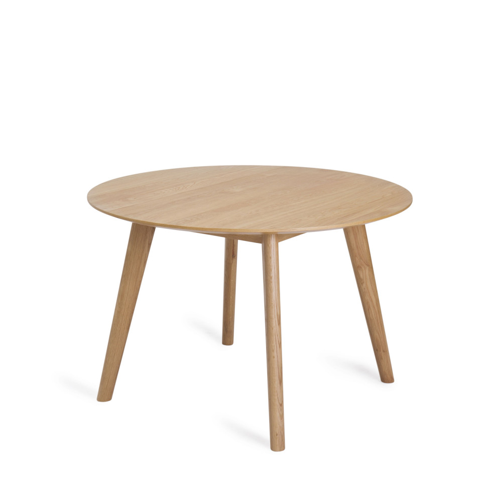 Almor - Table à manger ronde en bois ø115cm - Couleur - Bois clair