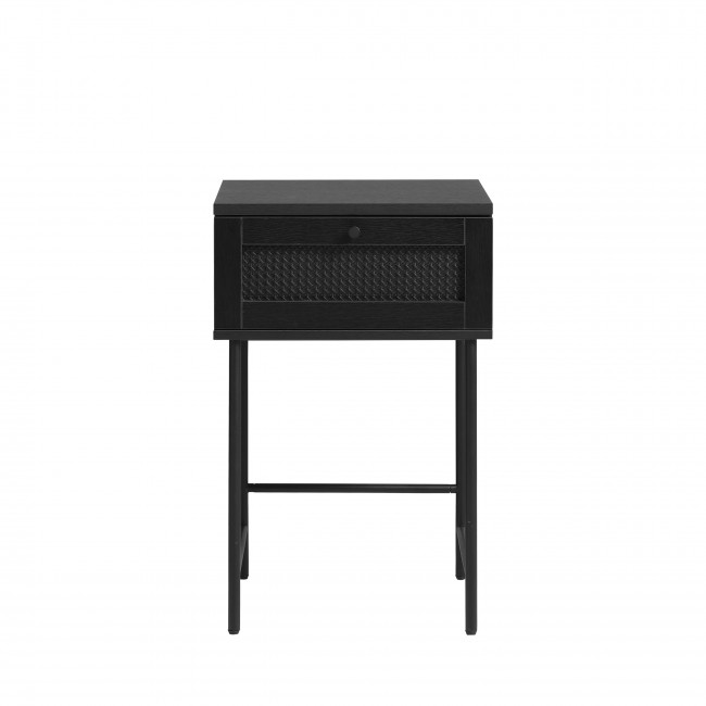 Rinto - Table d'appoint 1 tiroir en bois et métal