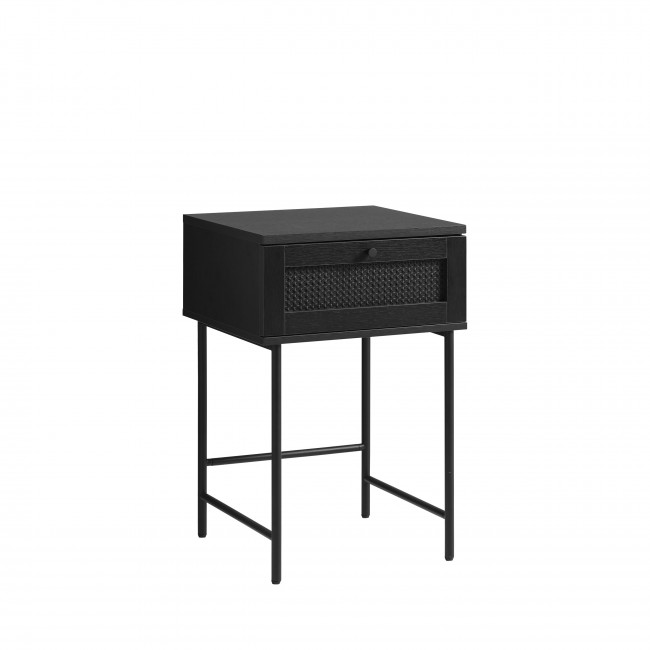 Rinto - Table d'appoint 1 tiroir en bois et métal