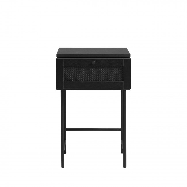 Rinto - Table d'appoint 1 tiroir en bois et métal