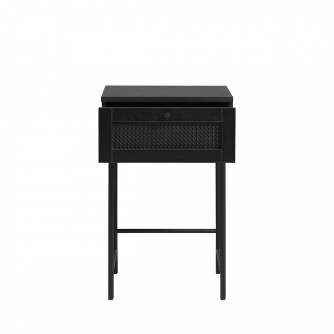 Rinto - Table d'appoint 1 tiroir en bois et métal