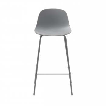 Hel - Lot de 2 chaises de bar en plastique et métal H67,5cm