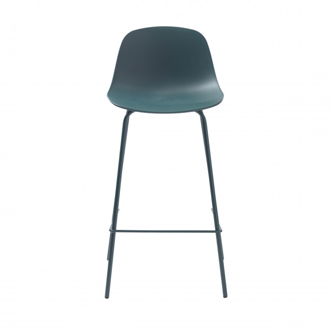 Hel - Lot de 2 chaises de bar en plastique et métal H67,5cm