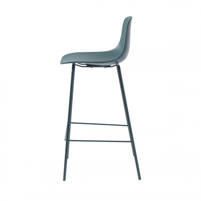 Hel - Lot de 2 chaises de bar en plastique et métal H67,5cm