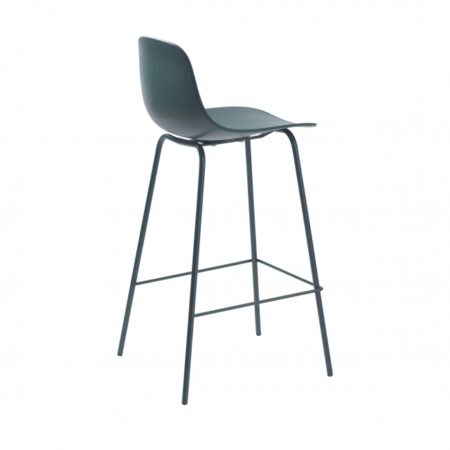 Hel - Lot de 2 chaises de bar en plastique et métal H67,5cm
