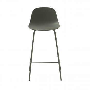 Hel - Lot de 2 chaises de bar en plastique et métal H67,5cm