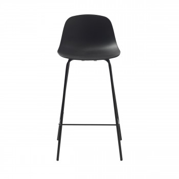 Tabouret en plastique - L 41 x l 36 x H 46 cm - Noir