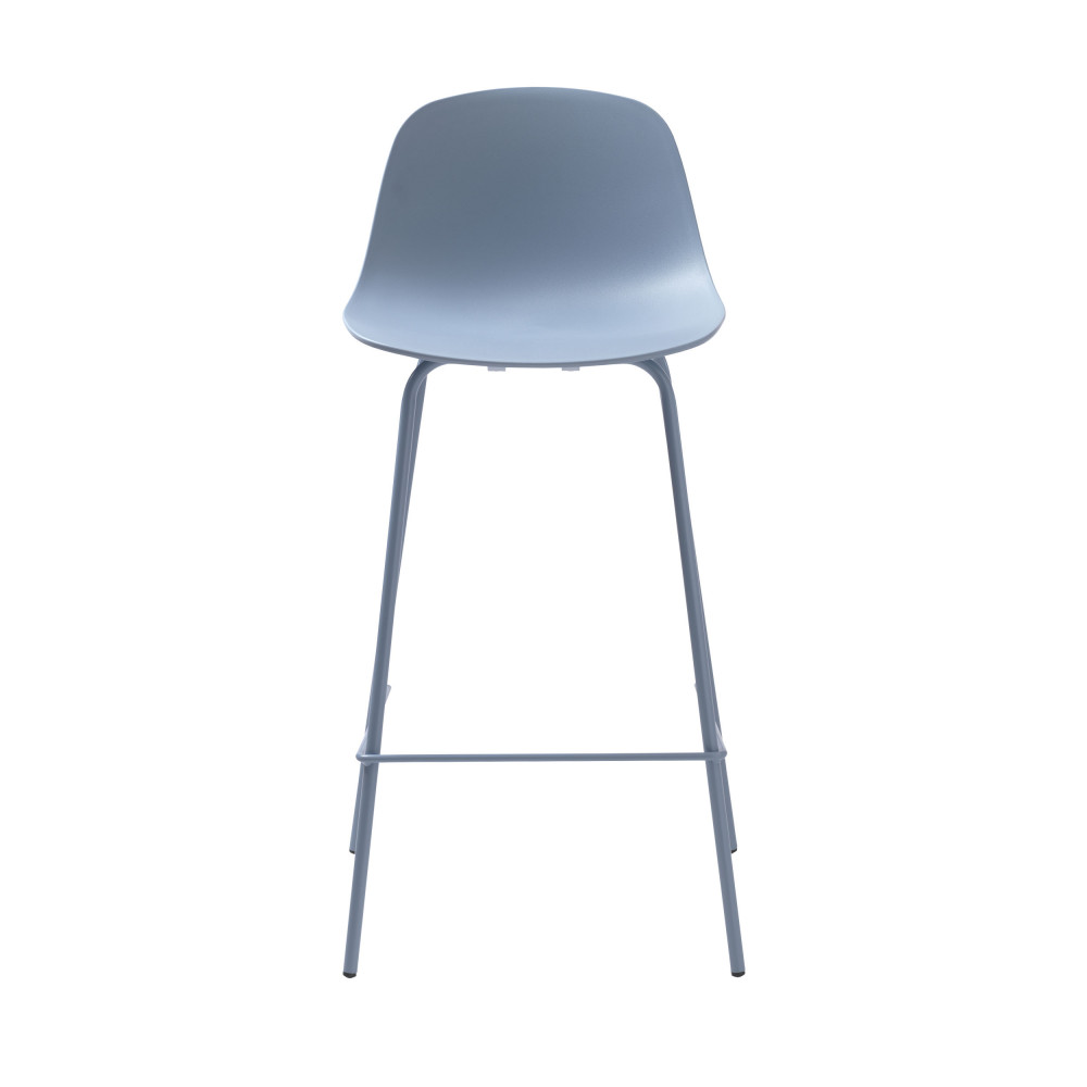 Hel - Lot de 2 chaises de bar en plastique et métal H67,5cm - Couleur - Bleu