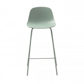 Hel - Lot de 2 chaises de bar en plastique et métal H67,5cm