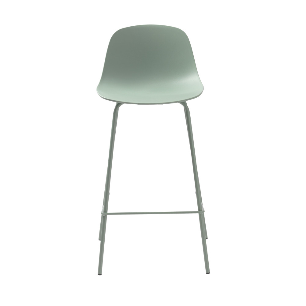 Hel - Lot de 2 chaises de bar en plastique et métal H67,5cm - Couleur - Vert