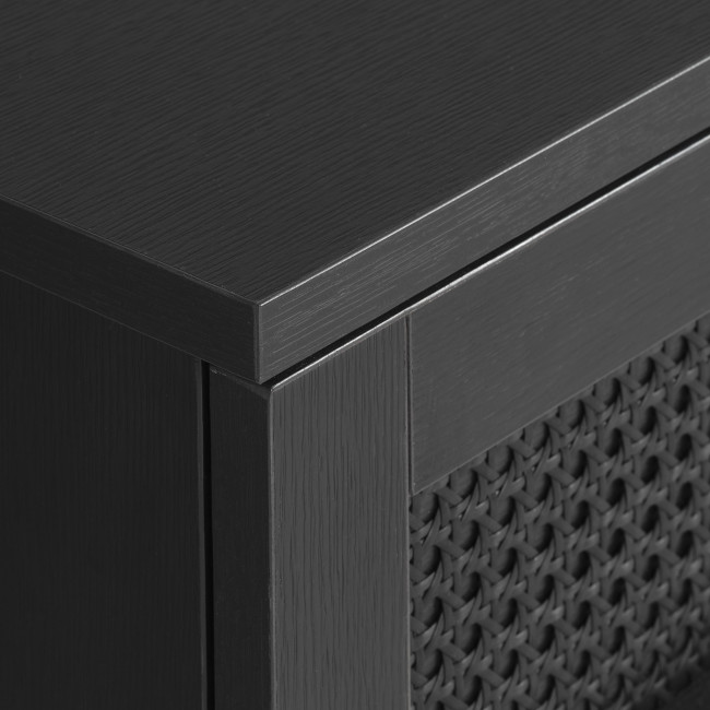 Rinto - Meuble tv 2 portes, 2 niches en bois et métal L120cm