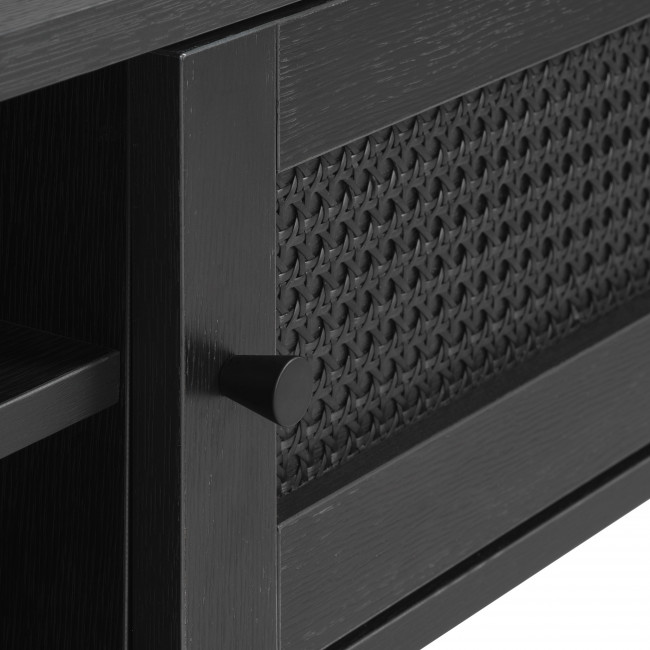 Rinto - Meuble tv 2 portes, 2 niches en bois et métal L120cm