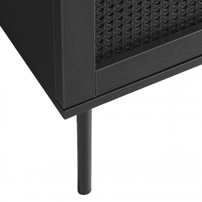 Rinto - Meuble tv 2 portes, 2 niches en bois et métal L120cm