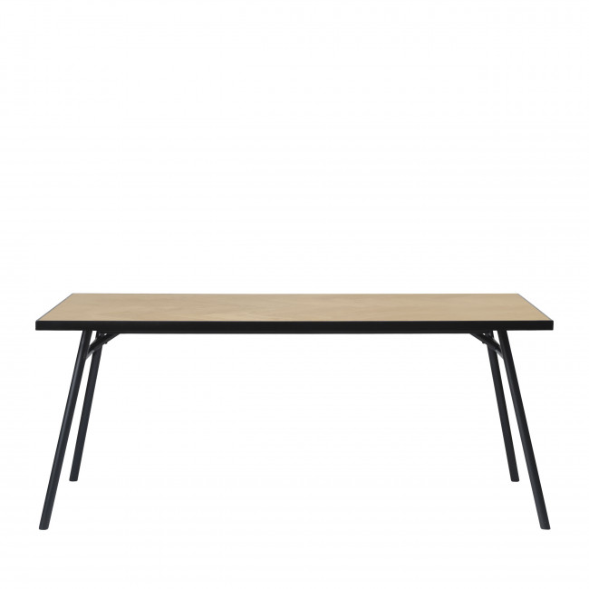 Trudi - Table à manger en bois et métal 180x90cm